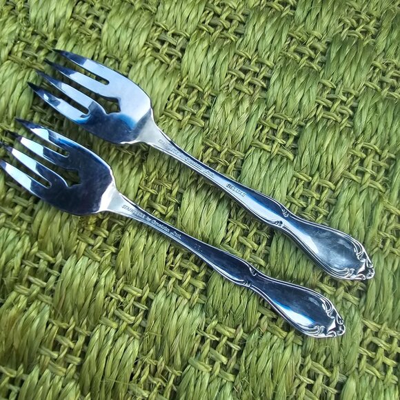 Oneida Strathmore Salad Forks 6" stainless scrolls classic romantic timeless ele - Picture 5 of 7